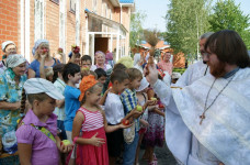 Школьники в храме на Преображение